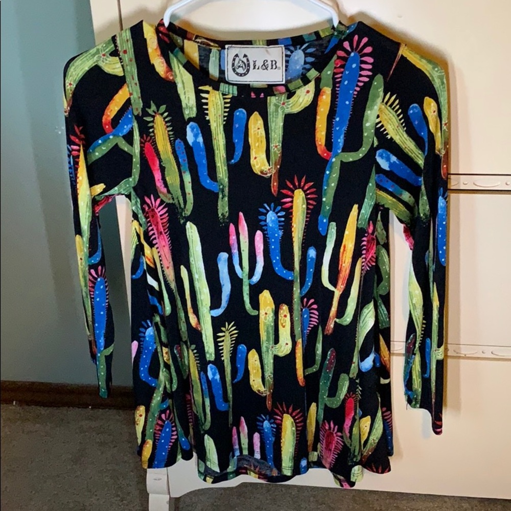 Long sleeve dress up colorful cactus shirt